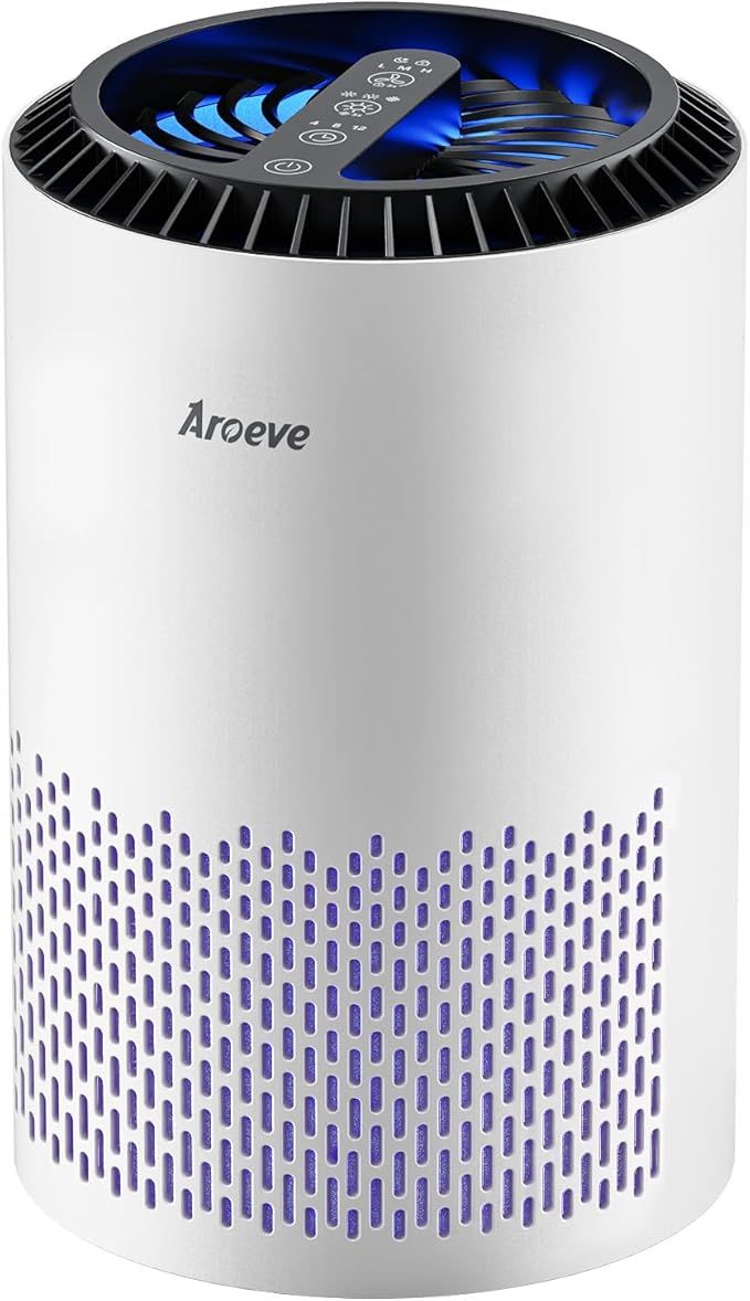 AROEVE Air Purifiers for Bedroom Home, Air Purifier For Smoke Pollen Dander Hair Smell Air Cleaner