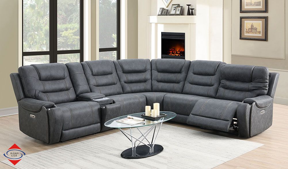 BRAND NEW! Power Motion gray sectional