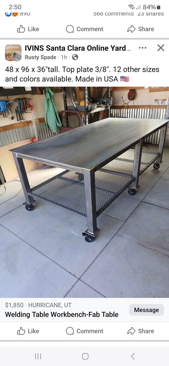 Welding Table Workbench-Shop Fab Table