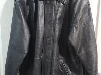 Mens Leather Car Coat 3/4 Length Sz 48