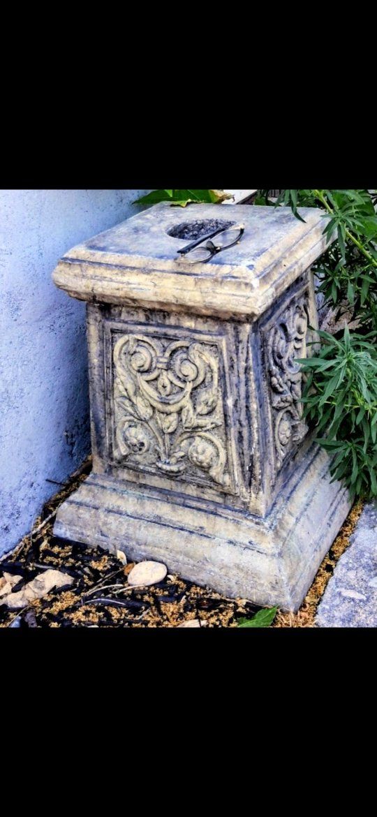 Antique Hand‑Carved Stone Pedestal