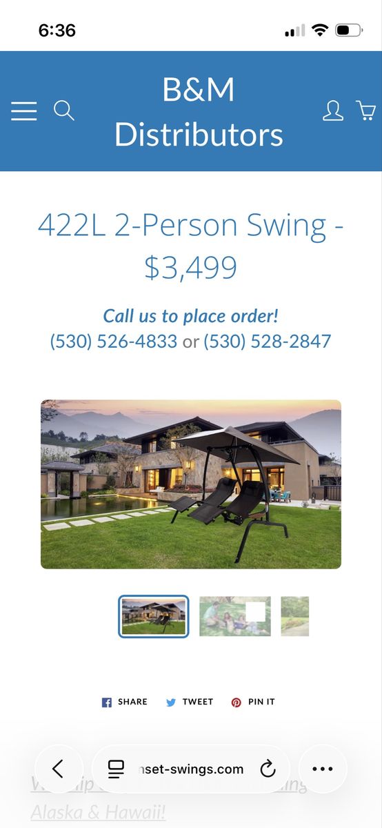 Sunset Swings 422L 2-Person Outdoor Patio Swing
