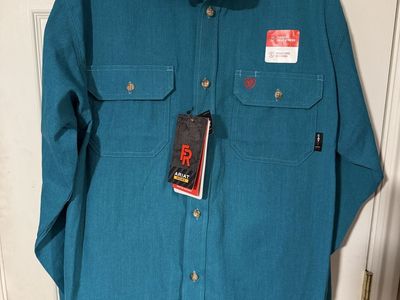NWT Ariat FR Flame Resistant Work Shirt Teal Blue Size Large