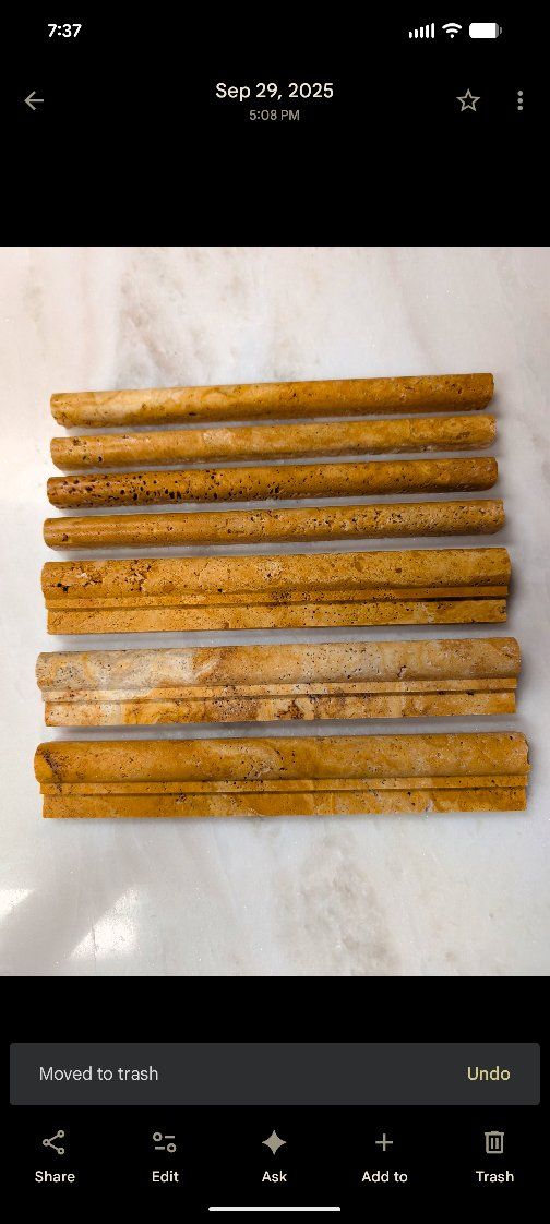 Chair Rail and Bullnose Scabos Travertine tile