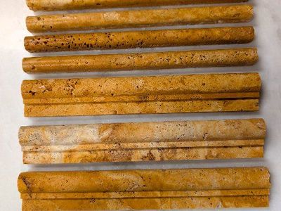 Chair Rail and Bullnose Scabos Travertine tile