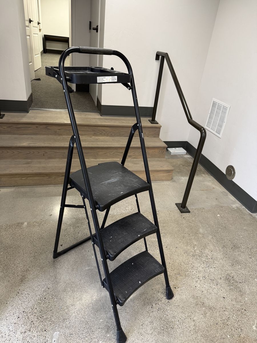 Gorilla Black 3-Step Folding Step Stool Ladder with Tray