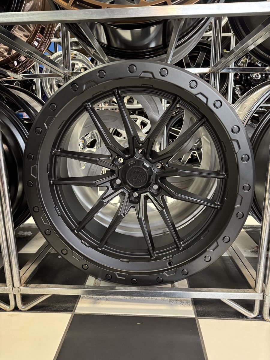 Brand new of Lock OffRoad  Matte Black Wheels w/ Matte Black Ring, 22x10, -18mm 0ffSet  lug pattern 6x139.7