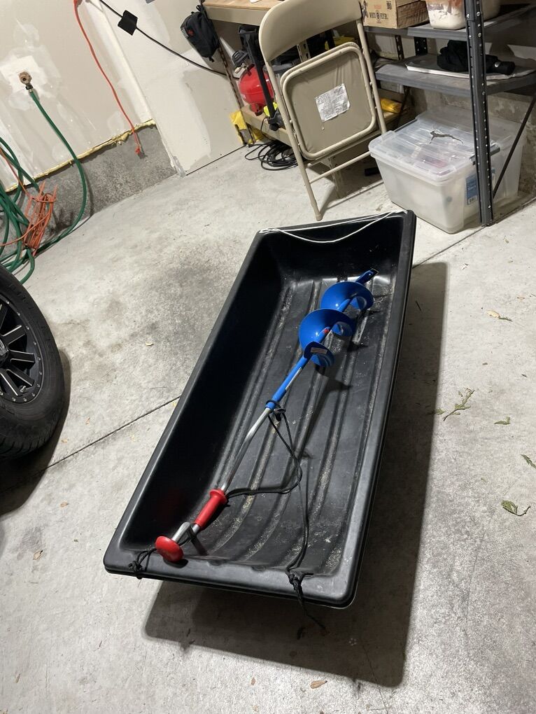 Ice Fishing Sled And Auger