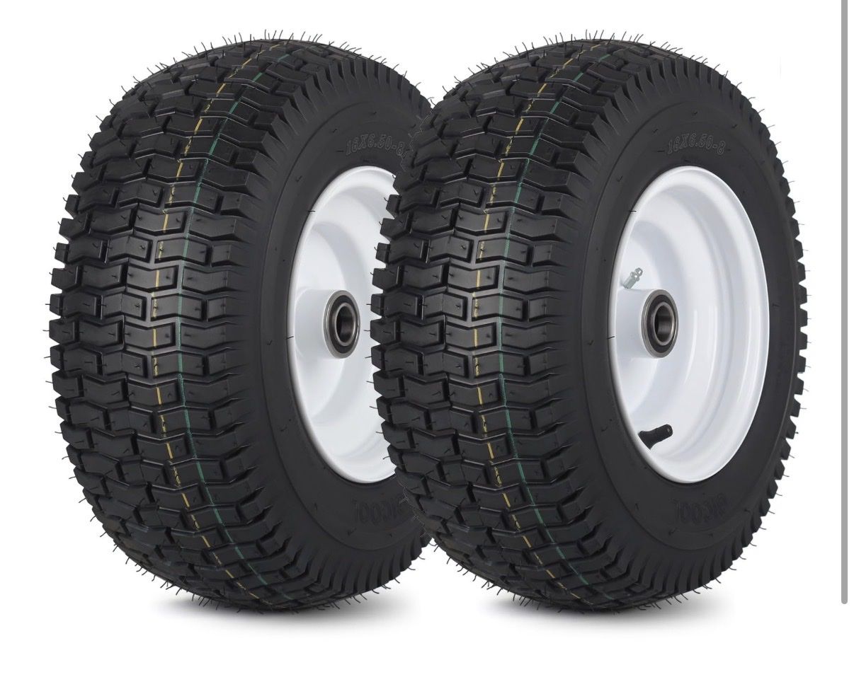 New! 16x6.50-8 Tubeless Tire and Wheel 2 Pack