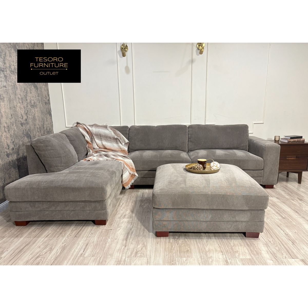 PENELOPE MODERN SECTIONAL AND OTTOMAN WE OFFER DELIVERY