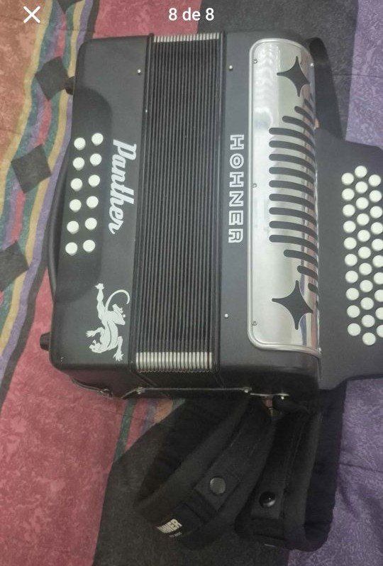 Hohner Panther GCF Diatonic Accordion - Black, Excellent Condition