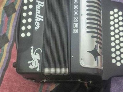 Hohner Panther GCF Diatonic Accordion - Black, Excellent Condition