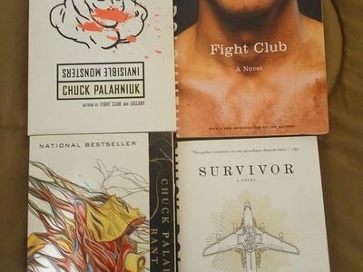 Chuck Palahniuk Lot: Fight Club, Invisible Monsters, Rant, Survivor - 4 Paperbacks, Cult Classics
