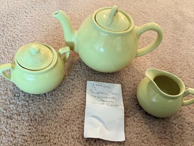 Vintage T2178 Lipton Canary Yellow Mini Tea Set - Teapot, Creamer, Sugar Bowl