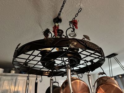 Pot Rack Large Custom-Made Iron Oil Rubbed Grapevine