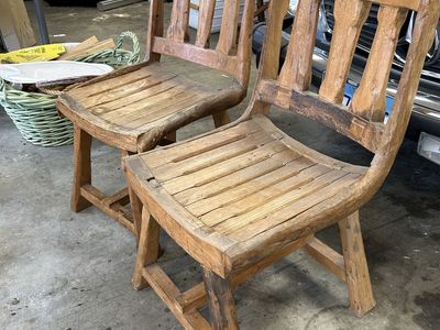 Set of 10 Thailand Teak Wood Chairs Outdoor Patio