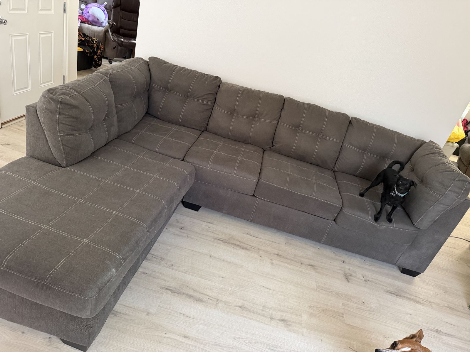 Blue/Grey Corner Couch
