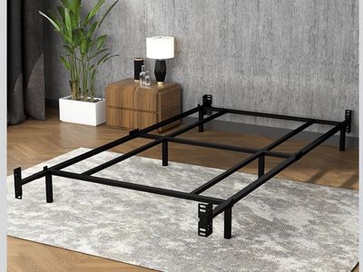 Twin Size Metal Bed Frame Steel Slat Support Platform Bed Frames Heavy Duty 9 Legs Mattress Foundation Easy Assembly