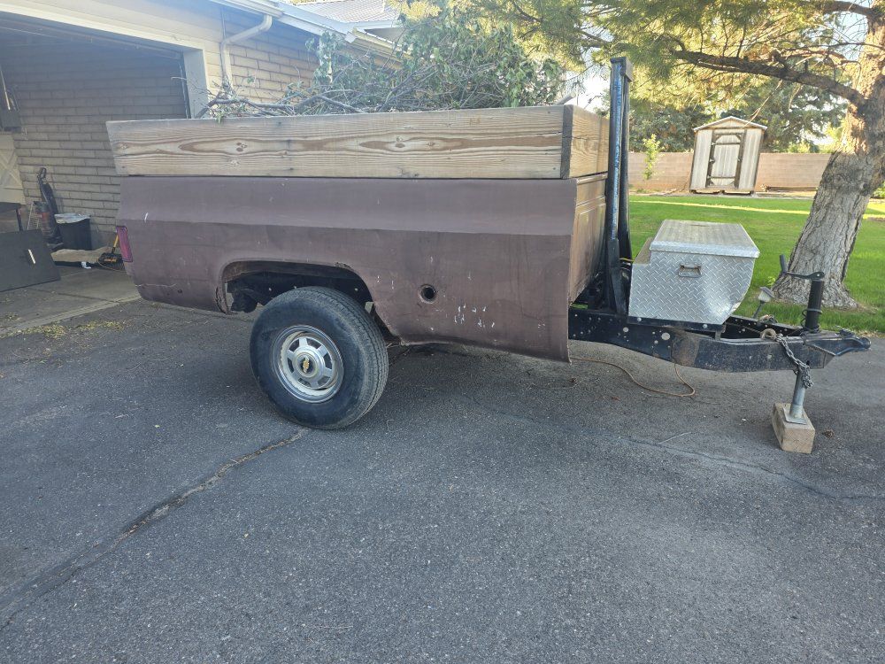 Custom Built Dump Trailer - Utility Trailer with Toolbox and Winch - Good Condition