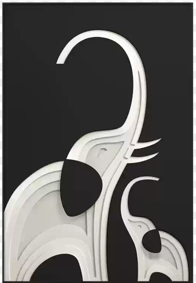 35.25" x 25.5" Framed Elephant Elegance Artwork