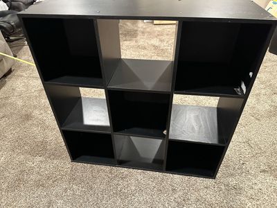 Black Cube Storage Organizer Shelf Unit