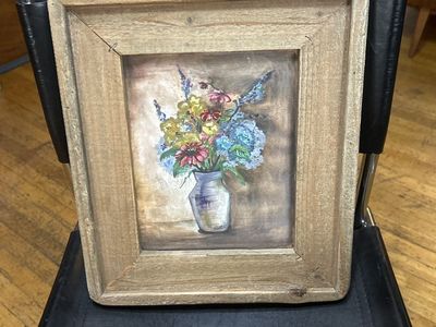 Org.Vintage Florals Still Life Watercolor Painting