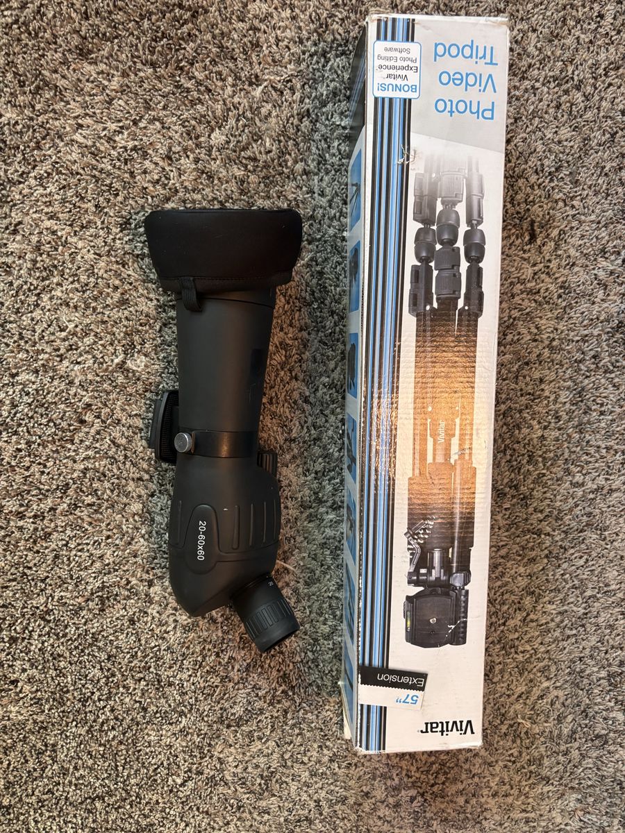 Like new 20-60x60 spotting scope with brand new vivid tripod