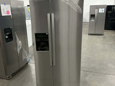NEW AMANA 33 INCH STAINLESS SIDE BY SIDE