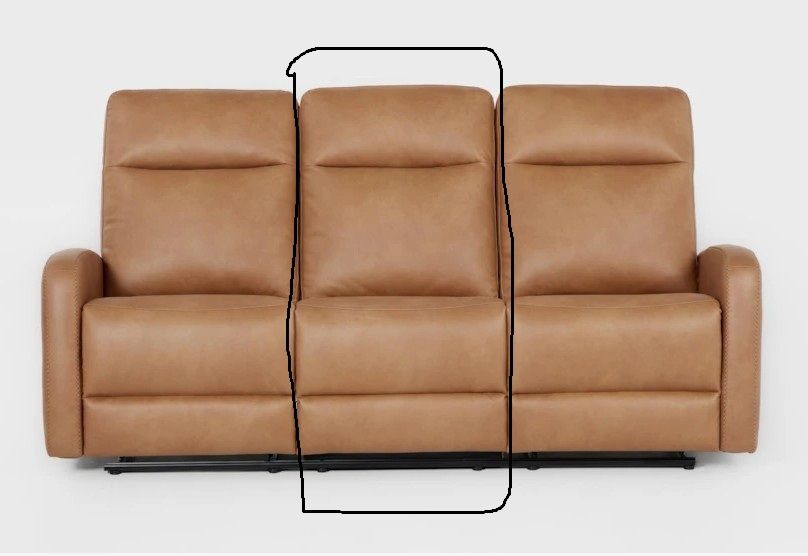 Relax-A-Lounger Emerson Sofa Carmel Faux Leather Center Piece