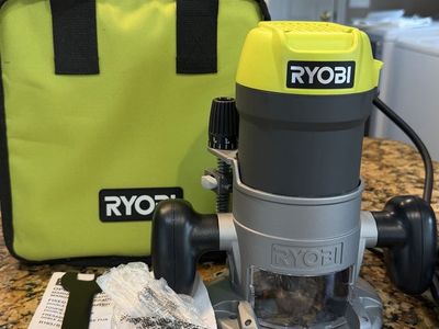 NEW - RYOBI R163G Fixed Base Router 1-1/2 HP Corded Electric with Carry Bag & Manual