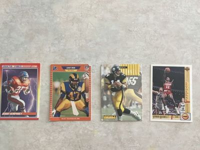Basketball and football cards.