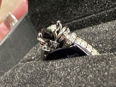 14K White Gold Disney Evil Queen Black Diamond Ring | 1.5 CTW | Size 7.75