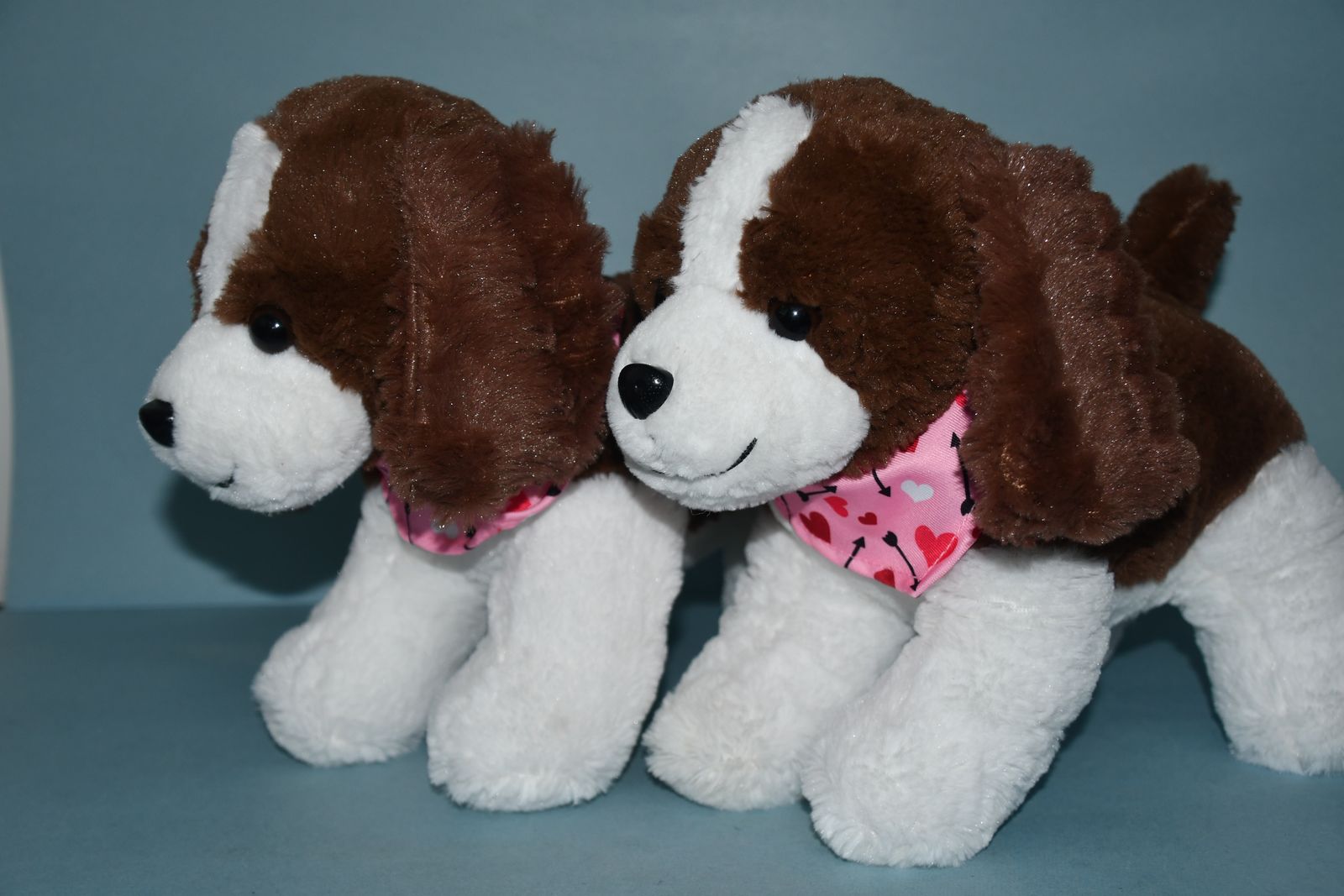 2 PLUSH/STUFFED TOY DOGS ~ LENGTH 11" ~ CUTE ~ SOFT & CLEAN ~ BOTH FOR $5