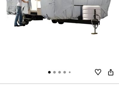 Classic Accessories PermaPRO RV Travel Trailer Cover - Grey, Fits 33'-35' L x 124" H