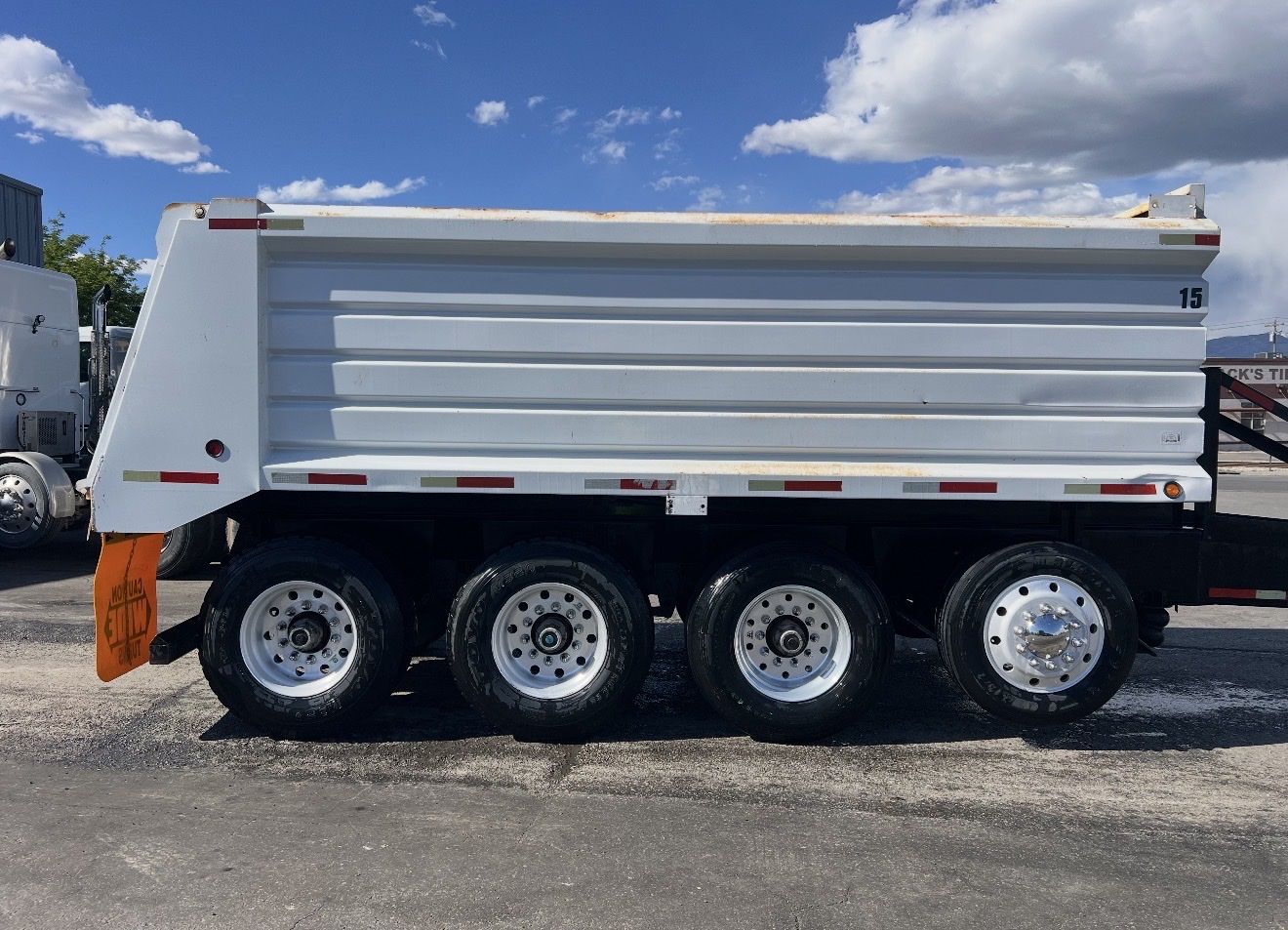 2008 Tesco Williamson 4-Axle Pup Trailer - White Dump Bed, New Tires, Excellent Condition