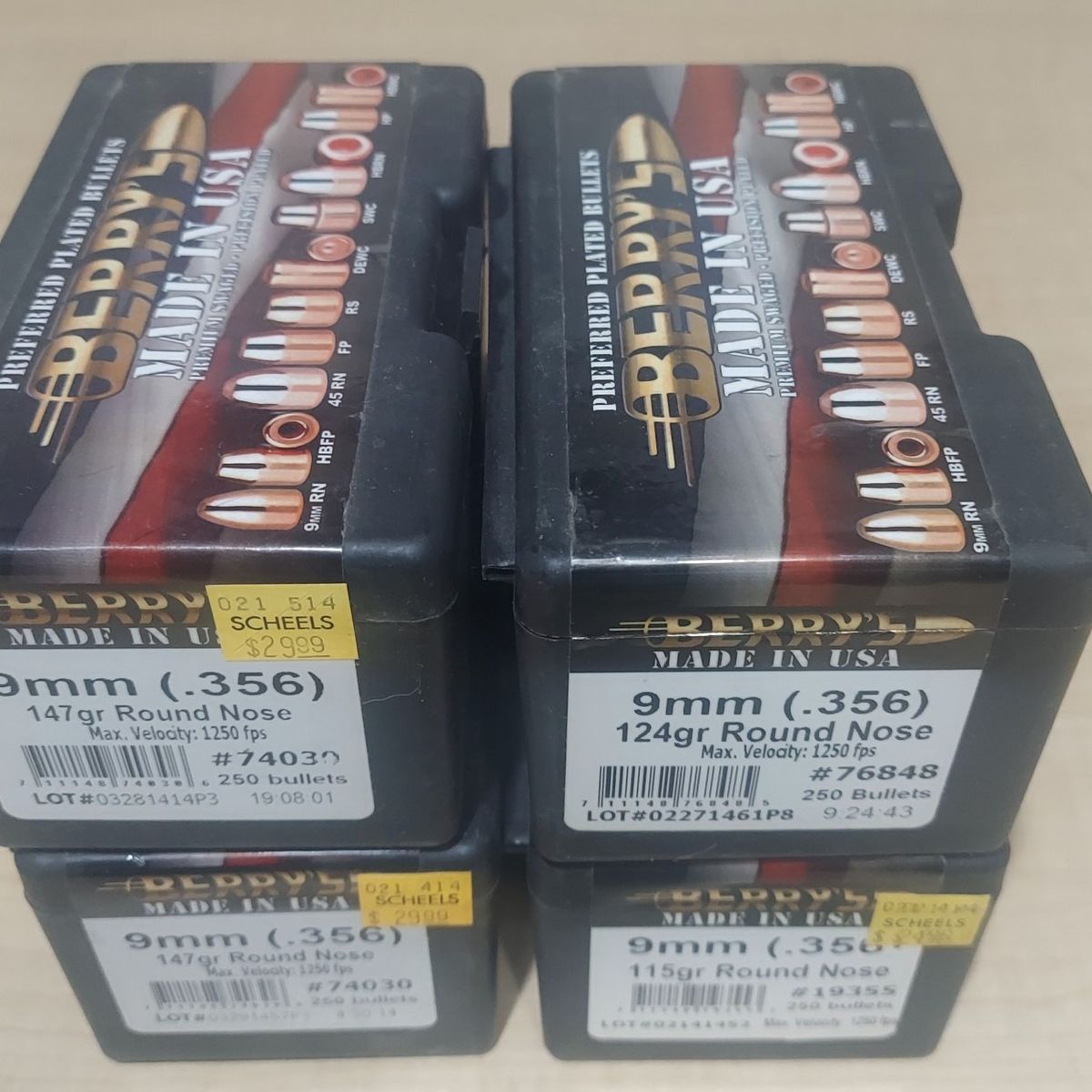 4 Boxes 9mm Lead Round Nose