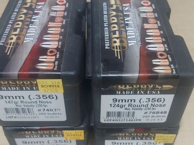 4 Boxes 9mm Lead Round Nose