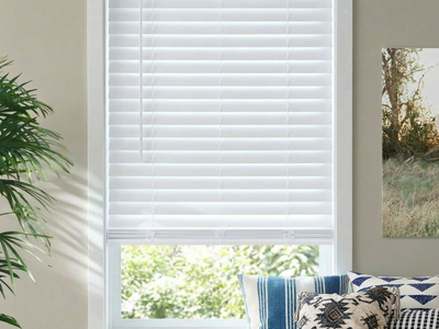 NEW Cordless 2” Faux Wood Blinds 24x84 Snow White Privacy Window Blind