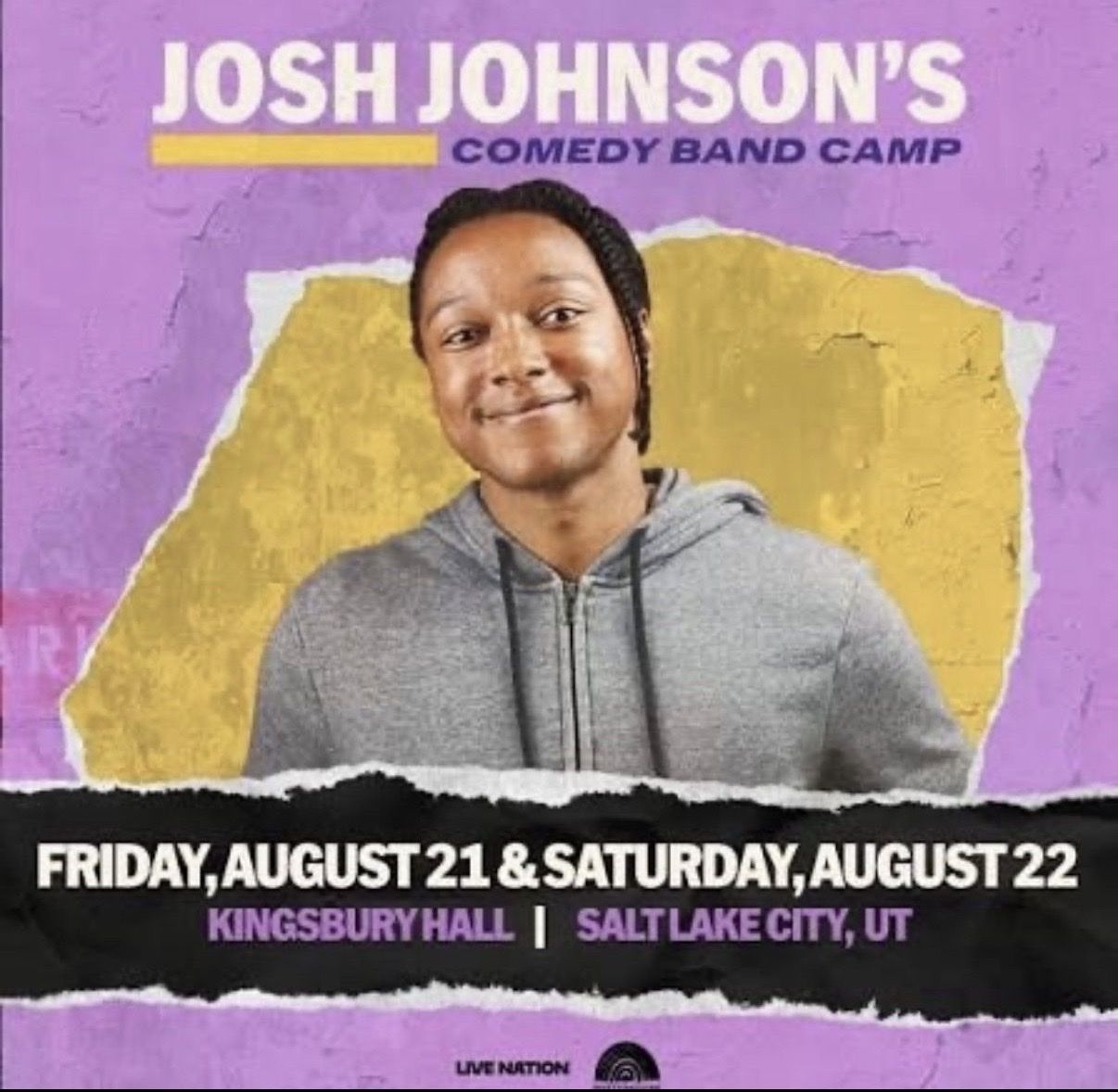Josh Johnson's Comedy Band Camp - 2 Tickets - Kingsbury Hall Salt Lake City