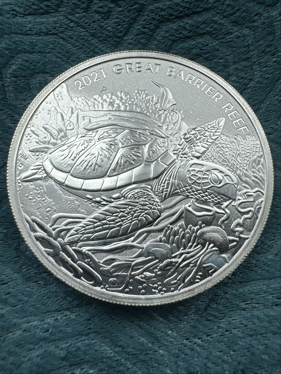 2 oz - 2021 Great Barrier Reef Turtle Silver Coin - .9999