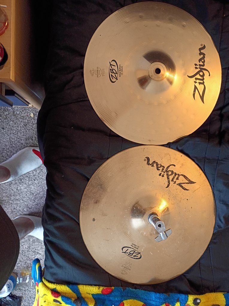 Zildjian ZBT 13" Hi-Hat Cymbals Pair - Used Drummers Cymbals