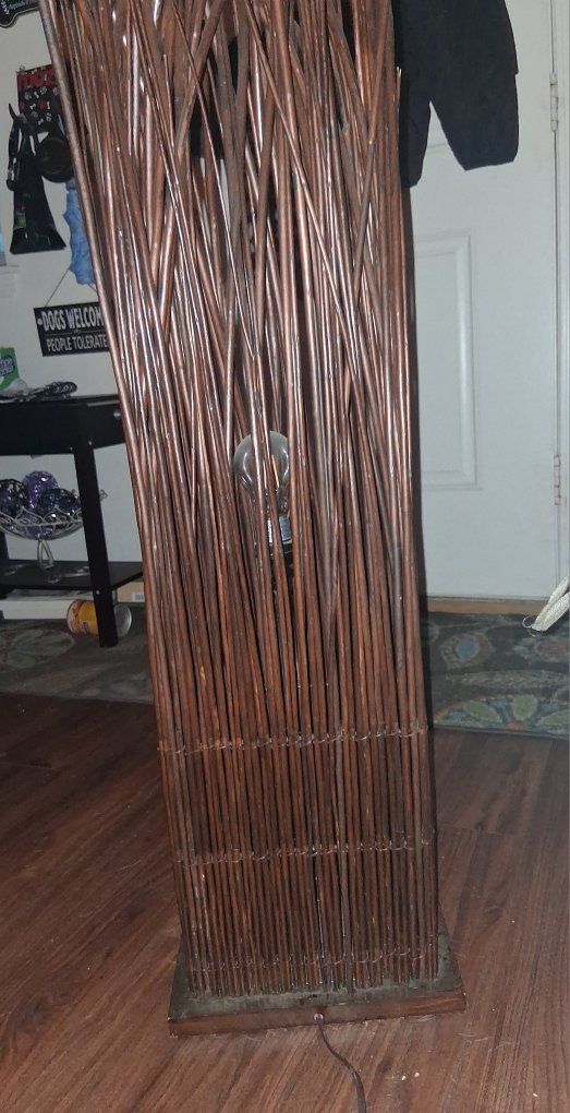 Wicker Rattan Floor Lamp with Foot Switch - Unique Bohemian/Coastal Decor Lighting