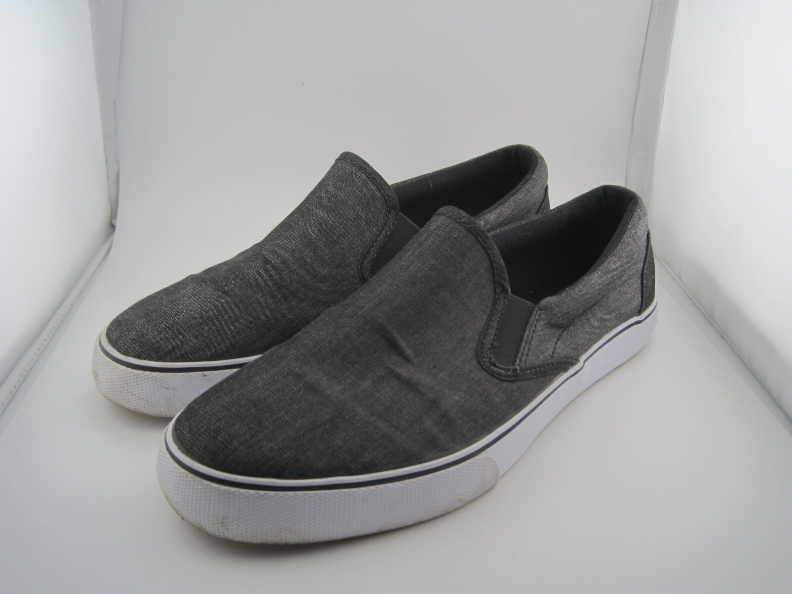 Goodfellow & Co Gray and White Mens Slip On Textile Flat Shoes Casual Size 9.5