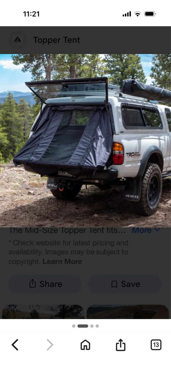 Topper Tent Mid-Size Truck Bed Tent - Overlanding & Camping Shelter