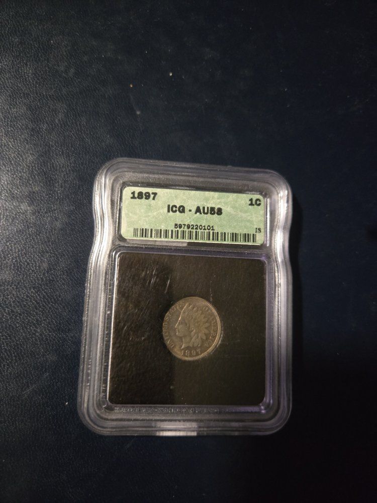 1897 au58 Indian Head Penny