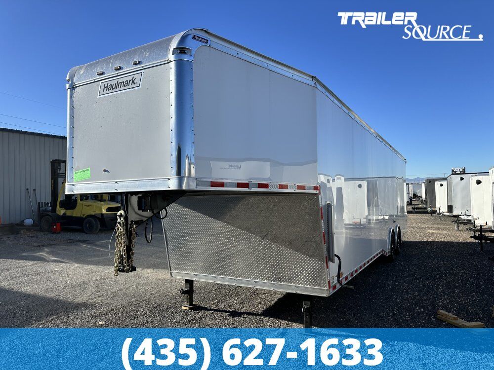 8.5x38 Haulmark Edge Gooseneck Premium Enclosed Race Car Hauler Trailer - 7'10" Interior - 14K GVWR Rear Spoiler w/ Load Lights