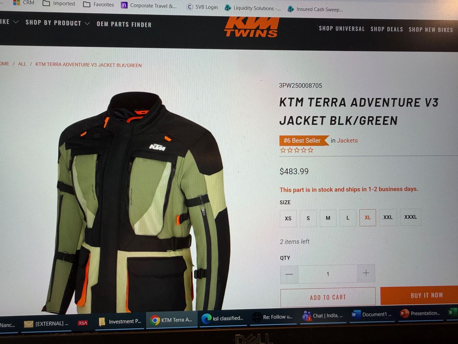 KTM Terra Adventure V3 Jacket and Pants size XL