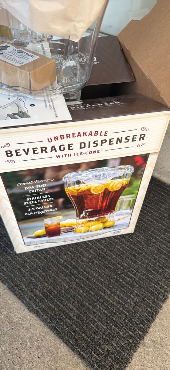 Unbreakable Beverage Dispenser with Ice Cone - 3.5 Gallon, BPA Free, Stainless Steel Spigot