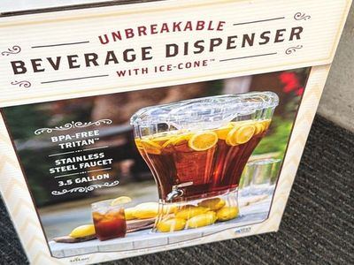 Unbreakable Beverage Dispenser with Ice Cone - 3.5 Gallon, BPA Free, Stainless Steel Spigot