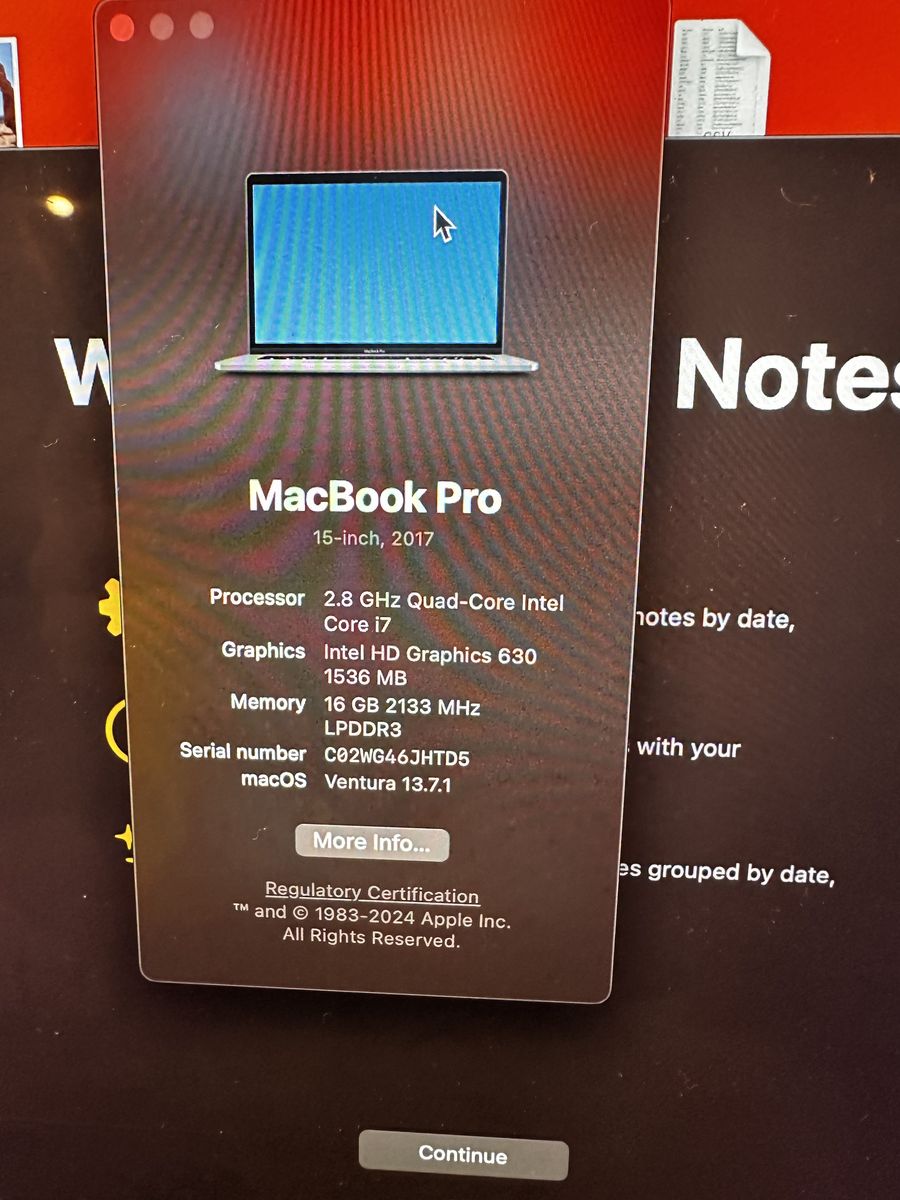 2017 Apple MacBook Pro 15” – Excellent Condition – 16GB RAM – Intel i7